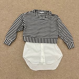 Derek Lam 10 Crosby striped, layered sweater and shirt